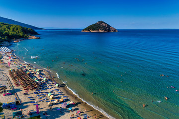 Aerial View of the Paradise Beach at Thassos island, Greece