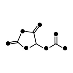 Allantoin chemical formula on white background