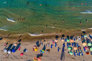 Aerial View of the Paradise Beach at Thassos island, Greece