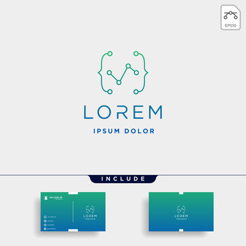 coding digital logo design template vector lineart