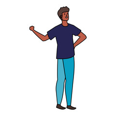 happy young afro man avatar character