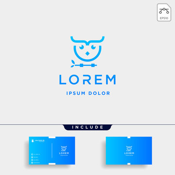 coding owl logo design vector bird coder symbol