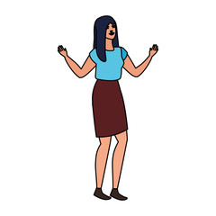 happy young woman celebrating character