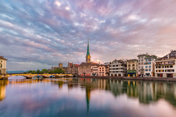 Naklejka premium Zurich, the largest city in Switzerland