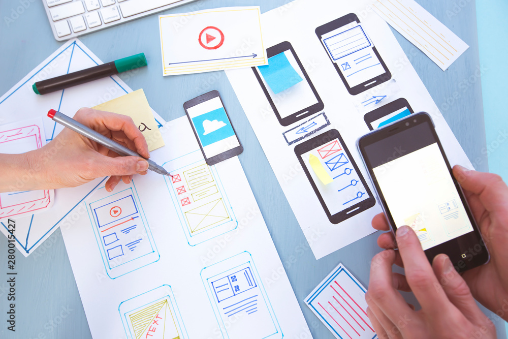 Poster designer developer of applications for mobile phones at the desktop. user experience. creation of an