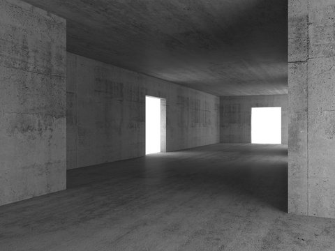 Abstract empty concrete interior 3d