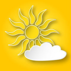 Paper sun on the sky