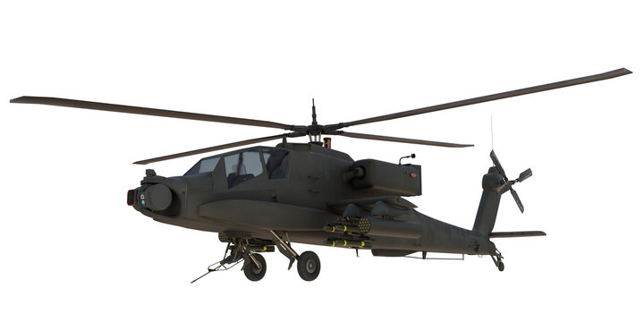 AH64 Apache attack Helicopter 3d render