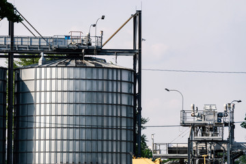 Silo storage. Storage of agricultural products. Large warehouse