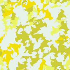 Urban UFO camouflage of various shades of yellow, grey and green colors