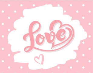 Love. Hand drawn lettering. Vector illustration. Perfect logo for Wedding or Valentine's day design