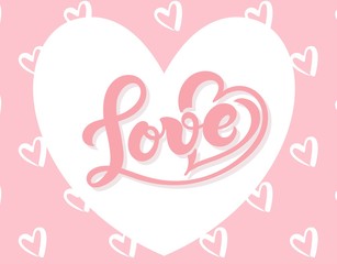 Love. Hand drawn lettering. Vector illustration. Perfect logo for Wedding or Valentine's day design