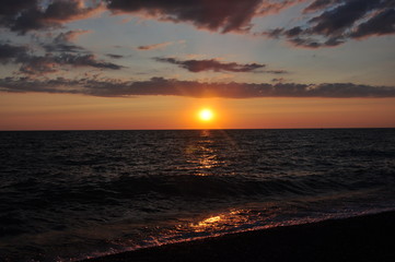 sunset over the sea