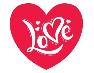 Love. Hand drawn lettering. Vector illustration. Perfect logo for Wedding or Valentine's day design