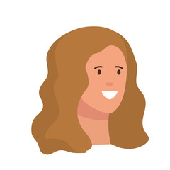 happy young woman head character