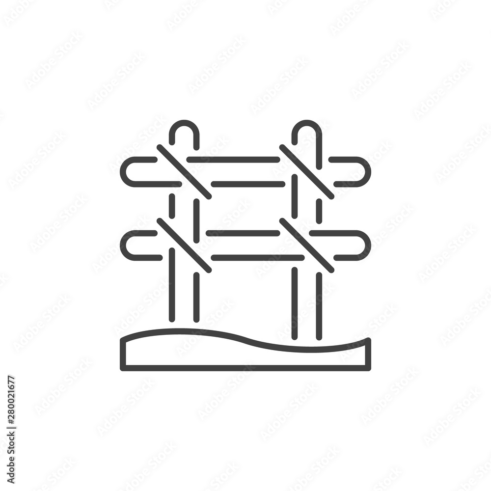 Poster rebar binding vector concept icon or symbol in thin line style