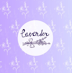 Fototapeta na wymiar Lavender flowers purple vector seamless pattern. Beautiful violet lavender retro background. Elegant fabric on light background Surface pattern design.