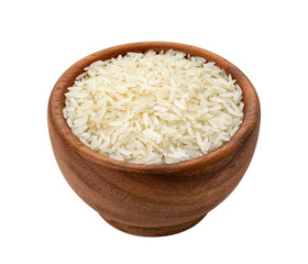 Basmati rice isolated on white background with clipping path