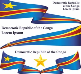 Flag of the Democratic Republic of the Congo. Template for award design, an official document with the flag of the Democratic Republic of the Congo. Bright, colorful vector illustration.