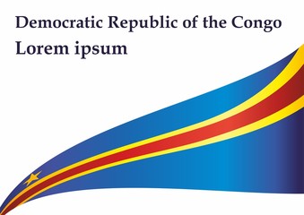 Flag of the Democratic Republic of the Congo. Template for award design, an official document with the flag of the Democratic Republic of the Congo. Bright, colorful vector illustration.
