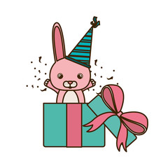 cute rabbit with gift box