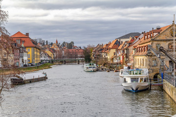 Fototapeta na wymiar Bamberg at river Regnitz