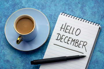 Hello December handwriting