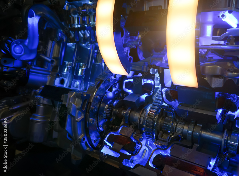 Poster hybrid engine and hybrid vehicle uses two or more distinct types of power.
