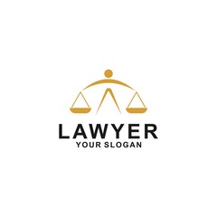 justice law logo design template. attorney logo with pillar and star shape illustration