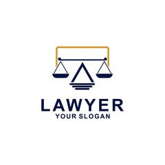 justice law logo design template. attorney logo with pillar and star shape illustration