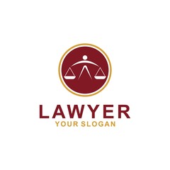 justice law logo design template. attorney logo with pillar and star shape illustration