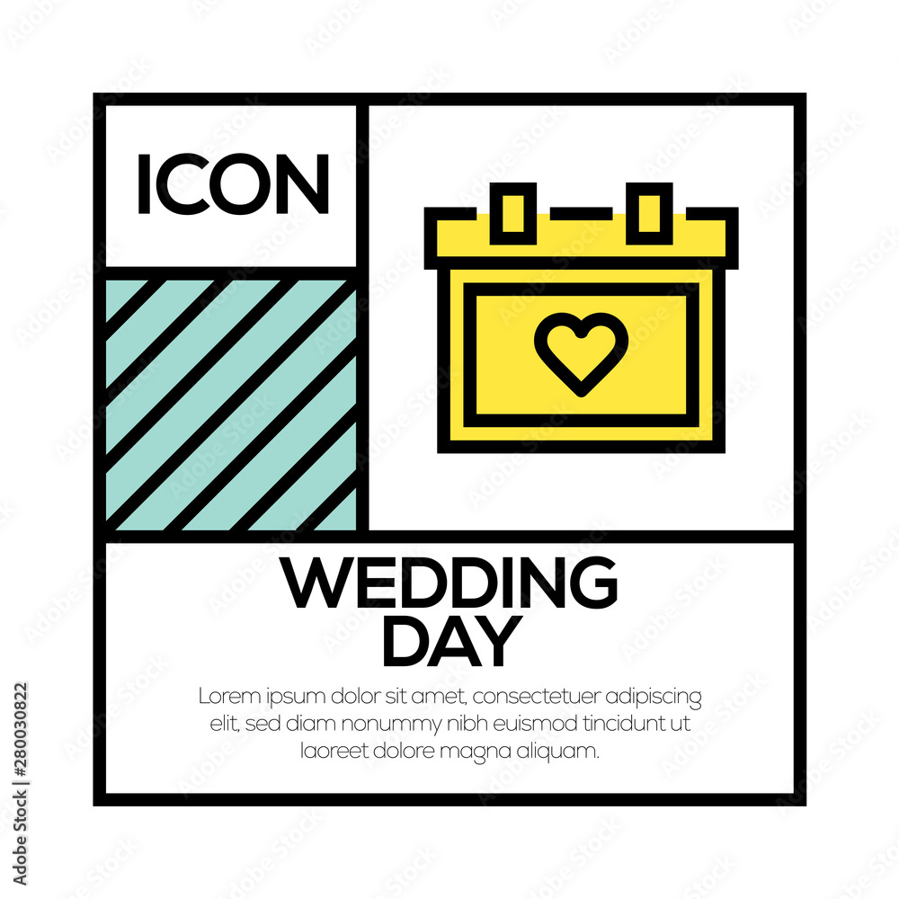 Poster WEDDING DAY ICON CONCEPT