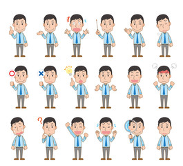 ワイシャツ　ネクタイ　会社員　男性サラリーマン　感情　表情　セット