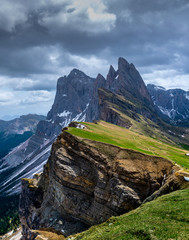 Seceda peak, Odle mountain range, Gardena Valley, Dolomites, Italy