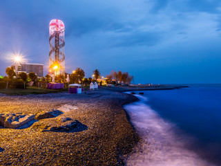 Morning shore of the Black Sea in Batumi, Adjara, Georgia
