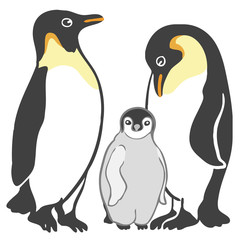 ペンギンの家族　イラスト