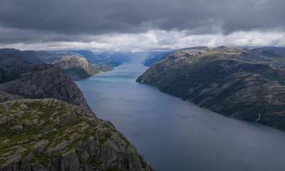 Fototapeta na wymiar View from preikestulen pulpit rock, Norway