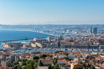 Top view of the port of Marseille