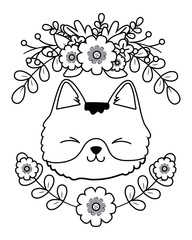 Isolated cat cartoon design