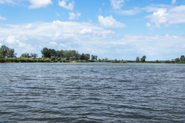 Lake on a windy summer day