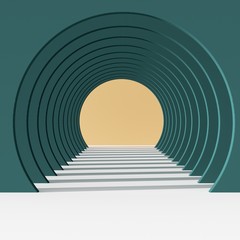 Cartoon round tunnel