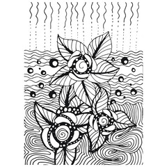 Zentangle doodle vector handdrawn illustration roses flowers coloring book print
