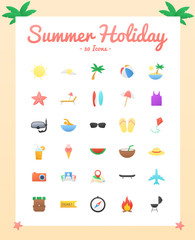 Fototapeta na wymiar Summer holiday icon sets. Summer Holiday vector