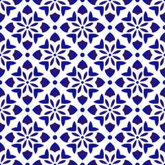 blue and white floral pattern