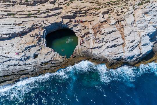 Giola natural pool in Thassos island, Greece
