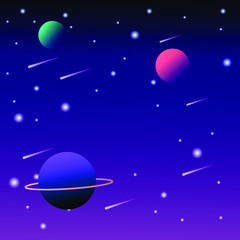 Obraz na płótnie Canvas planets in space vector graphic 