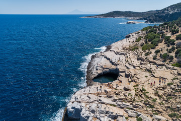 Plakat Giola natural pool in Thassos island, Greece