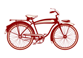 Fototapeta na wymiar Bike icon. Side view of classic bike on a white background. Flat vector.