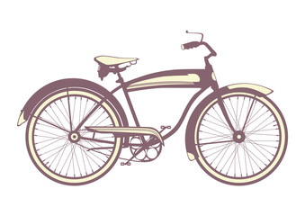 Fototapeta premium Bike icon. Side view of classic bike on a white background. Flat vector.