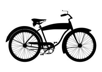 Fototapeta premium Bike icon. Side view of classic bike on a white background. Flat vector.